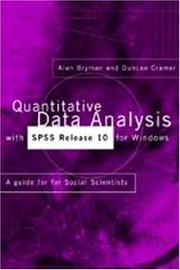 Cover of: Quantitative data analysis with SPSS Release 10 for Windows by Alan Bryman