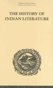 Cover of: The History of Indian Literaure: Trubner's Oriental Series