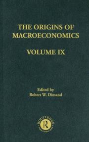 Cover of: Origins of Macroeconomics, Volume Nine