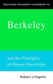 Cover of: Routledge philosophy guidebook to Berkeley and the Principles of human knowledge