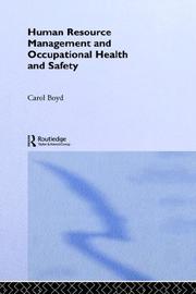 Cover of: Human resource management and occupational health and safety