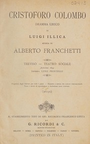 Cover of: Cristoforo Colombo: dramma lirico
