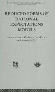 Cover of: Reduced Forms of Rational Expectations Models: Harwood Fundamentals of Applied Economics (Harwood Fundamentals of Pure and Applied Economics)