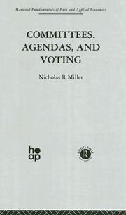 Cover of: Committees, Agendas, and Voting by N. Miller
