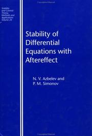 Cover of: Stability of Differential Equations with Aftereffect (Stability and Control: Theory, Methods and Applications, 20)