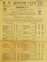 Cover of: Garden, field and farm seeds, insecticides, etc: wholesale price lise (list corrected), January 10, 1945