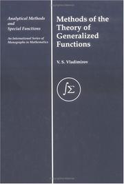 Cover of: Methods of the theory of generalized functions by V. S. Vladimirov