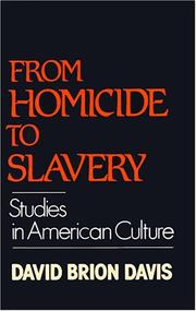 Cover of: From Homicide to Slavery: Studies in American Culture