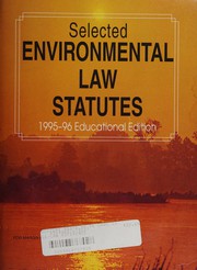 Cover of: Selected environmental law statutes by United States