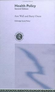 Cover of: Health Policy (Gildredge Social Policy Series)