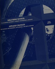 Cover of: Applied Calculus-Solutions Manual