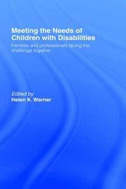 Cover of: Meeting the Needs of Children With Disabilities by Helen Warner, Helen Warner