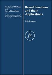 Cover of: Bessel functions and their applications by B. G. Korenev