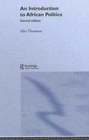 Cover of: An introduction to African politics by Alex Thomson