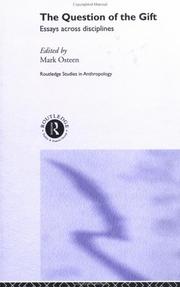 Cover of: The question of the gift: essays across disciplines