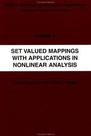 Cover of: Set valued mappings with applications in nonlinear analysis by edited by Ravi P. Agarwal and Donal O'Regan.