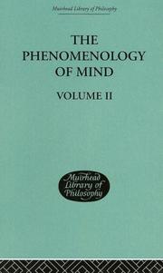 Cover of: The Phenomenology of Mind (Muirhead Library of Philosophy) by Georg Wilhelm Friedrich Hegel