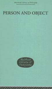 Cover of: Person and Object: A Metaphysical Study (Muirhead Library of Philosophy)