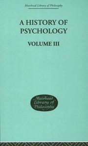 Cover of: A History of Psychology: Modern Psychology (Muirhead Library of Philosophy)