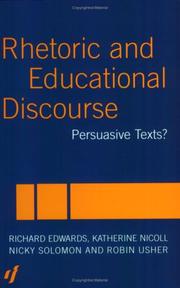 Cover of: Rhetoric and educational discourse by Edwards, Richard