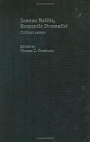 Cover of: Joanna Baillie, Romantic Dramatist: Critical Essays