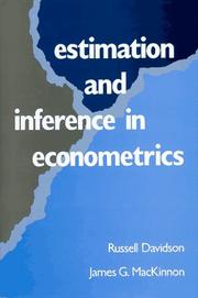 Cover of: Estimation and inference in econometrics by Russell Davidson