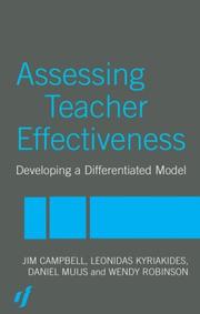Cover of: Assessing teacher effectiveness: developing a differentiated model