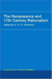 Cover of: The Renaissance and 17th Century Rationalism by H. Parkinson