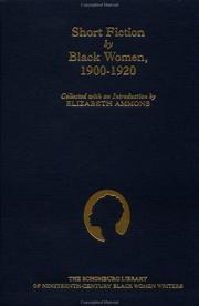 Cover of: Short fiction by Black women, 1900-1920 by Elizabeth Ammons