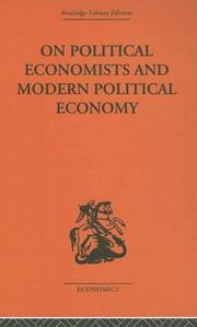 Cover of: On Political Economists and Political Economy: Selected Essays of G.C. Harcourt (Routledge Library Editions-Economics, 68)