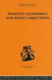 Cover of: Positive Economics and Policy Objectives