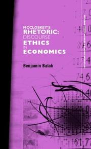 Cover of: McCloskey's Economic Thought: The Rhetoric of an Economist (Routledge Inem Advances in Economic Methodology)