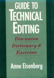 Cover of: Guide to technical editing: discussion, dictionary, and exercises