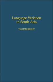 Cover of: Language variation in South Asia by Bright, William