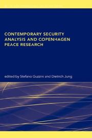 Cover of: Contemporary Security Analysis and Copenhagen Peace Research (The New International Relations) by 