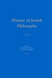 Cover of: History of Jewish Philosophy by Daniel Frank