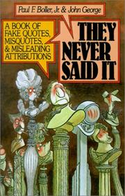 Cover of: They Never Said It | Paul F. Boller
