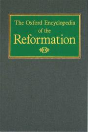 Cover of: The Oxford Encyclopedia of the Reformation | Hans J. Hillerbrand