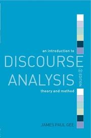 Cover of: An introduction to discourse analysis by James Paul Gee