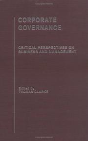 Cover of: Corporate Governance by Thomas Clarke