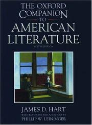 The Oxford companion to American literature by James David Hart