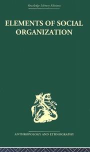 Cover of: Elements of Social Organisation