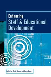 Cover of: Enhancing staff and educational development | 