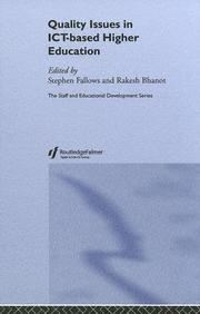 Quality Issues in ICT-based Higher Education (Staff and Educational Development) by S. Fallows