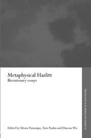 Cover of: Metaphysical Hazlitt  Bicentenary Essays | Utta Natarajan
