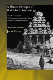 A Hindu Critique of Buddhist Epistemology:   Kumarila on perception by John Taber
