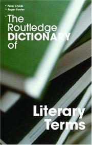 Cover of: The Routledge dictionary of literary terms