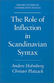 Cover of: The role of inflection in Scandinavian syntax by Anders Holmberg