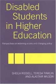 Cover of: Disabled students in higher education: the intersection of social justice and new management agendas