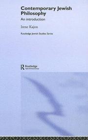 Cover of: Contemporary Jewish philosophy: an introduction